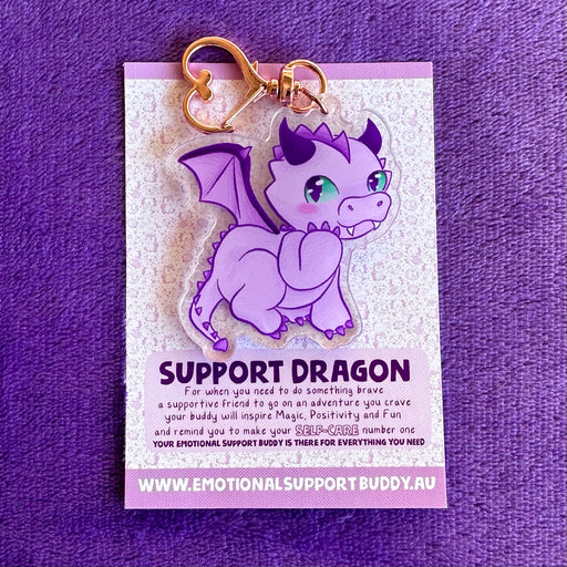 Emotional Support Buddy - Support Dragon Key Chain Keychains Emotional Support Buddy   