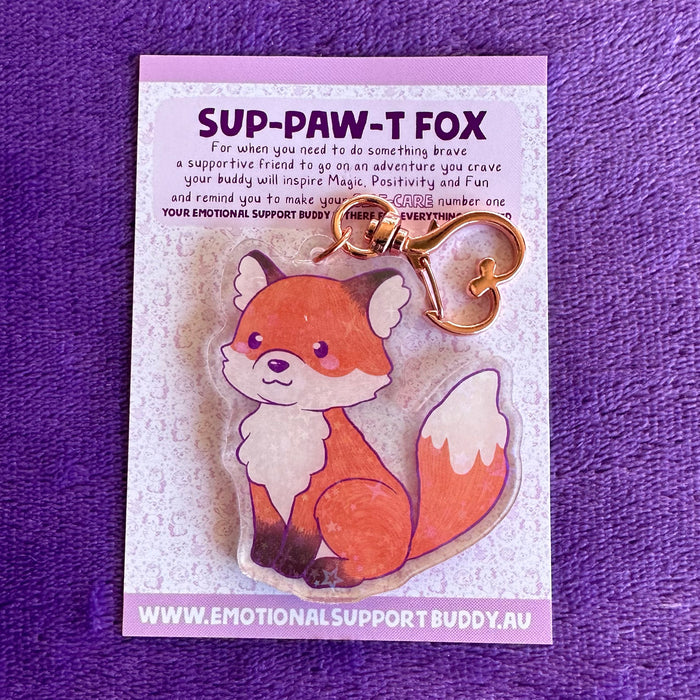 Emotional Support Buddy - Support Fox Key Chain Keychains Emotional Support Buddy   