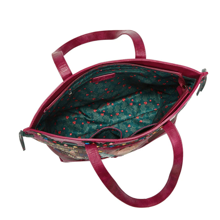 Vendula London Stella Tote Bag - Christmas Library Handbags Vendula London