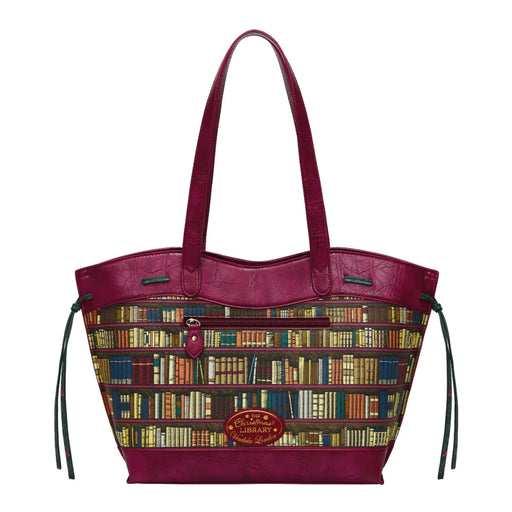 Vendula London Stella Tote Bag - Christmas Library Handbags Vendula London