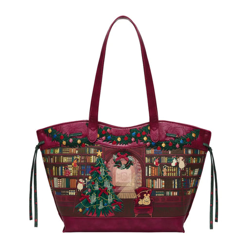 Vendula London Stella Tote Bag - Christmas Library Handbags Vendula London