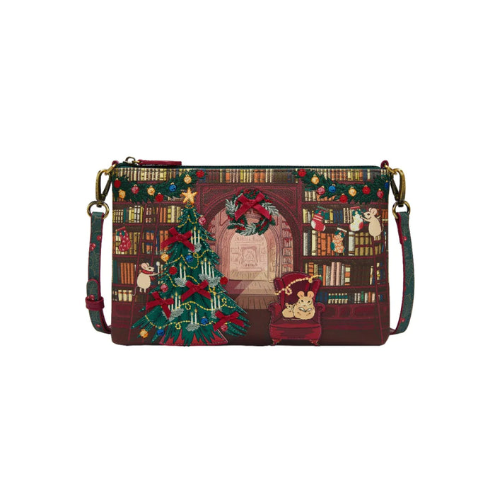 Vendula London Pouch Bag - Christmas Library Handbags Vendula London