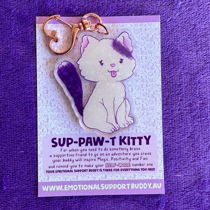 Emotional Support Buddy - Support Cat Key Chain Keychains Emotional Support Buddy   