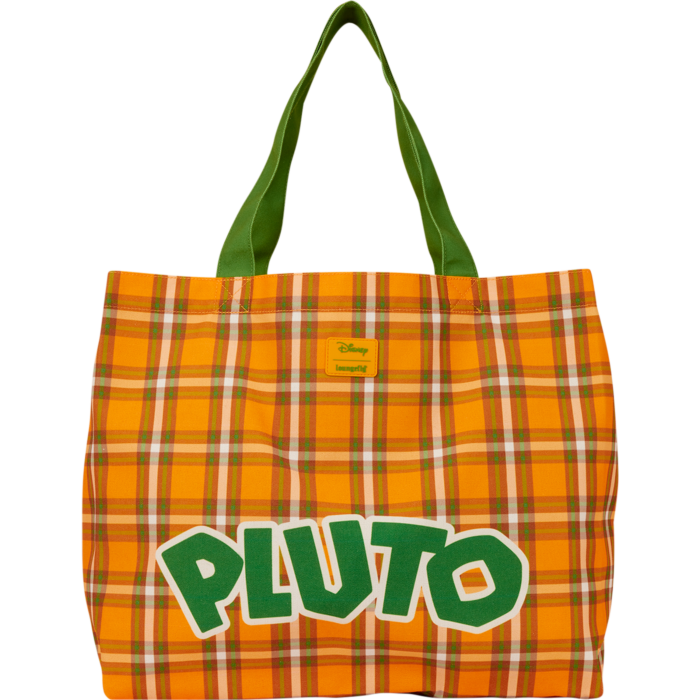 Disney - Pluto 95th Anniversary Plaid 15" Canvas Tote Bag Handbags Loungefly