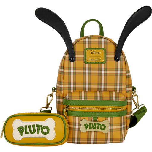 Disney - Pluto 95th Anniversary Plaid 10" Faux Leather Sling Bag Handbags Loungefly