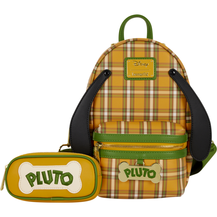 Disney - Pluto 95th Anniversary Plaid 10" Faux Leather Sling Bag Handbags Loungefly