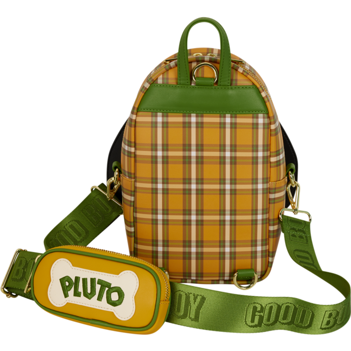 Disney - Pluto 95th Anniversary Plaid 10" Faux Leather Sling Bag Handbags Loungefly