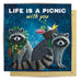 La La Land Greeting Card - Picnic Raccoons Greeting Cards La La Land