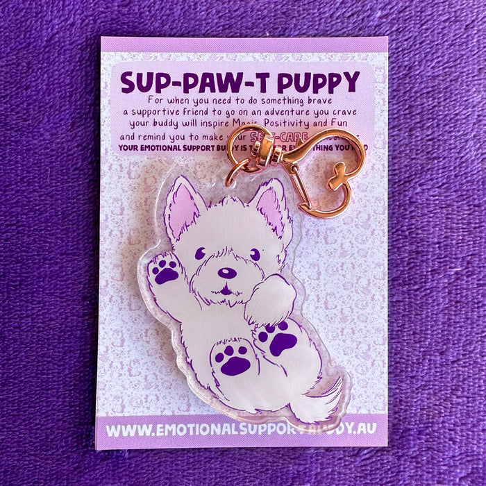 Emotional Support Buddy - Support Puppy Key Chain Keychains Emotional Support Buddy   