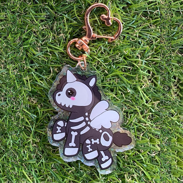 Emotional Support Buddy - Spooky Support Unicorn Key Chain Keychains Emotional Support Buddy   