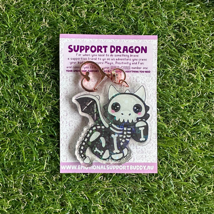Emotional Support Buddy - Spooky Support Dragon Key Chain