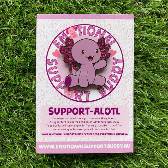 Emotional Support Buddies - Axolotl Enamel Pin Brooches & Lapel Pins Emotional Support Buddy Purple  