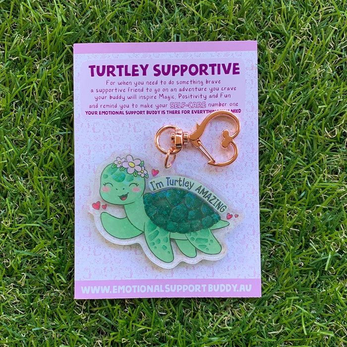 Emotional Support Buddy - Support Turtle Key Chain Keychains Emotional Support Buddy   