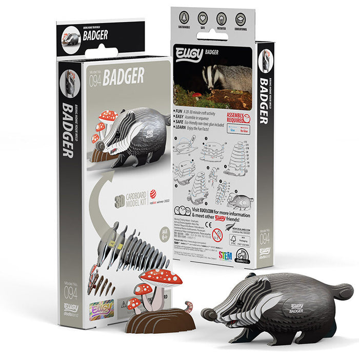Dodoland Eugy Badger 3D Puzzle Collectible Model Puzzles Eugy Dodoland   