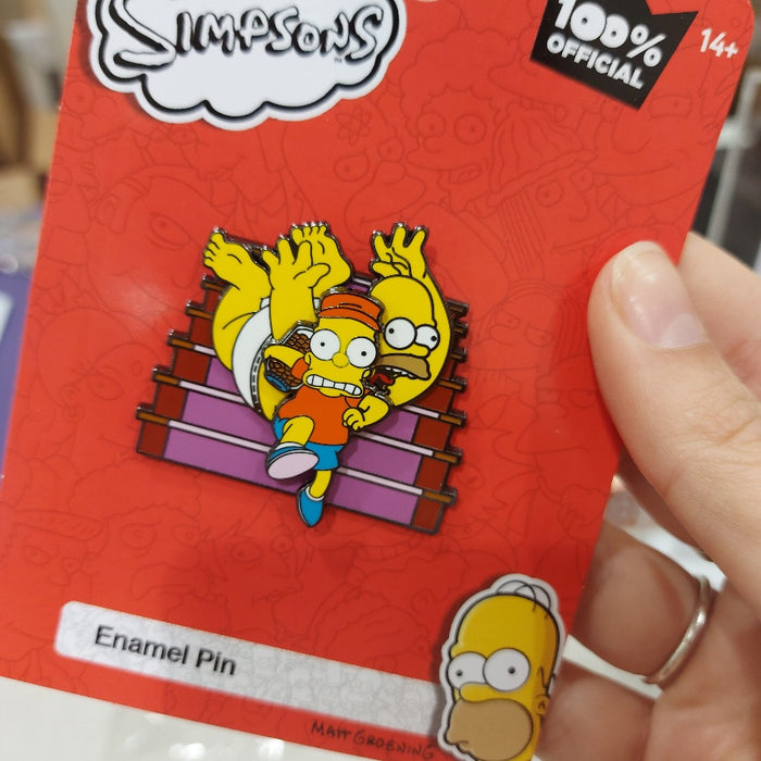 The Simpsons - Bart & Homer Spinning - Enamel Pin Enamel Pin Ikon Collectables   