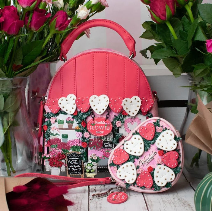 Vendula London Heart Coin Purse - Pink Flower Shop Handbags Vendula London   