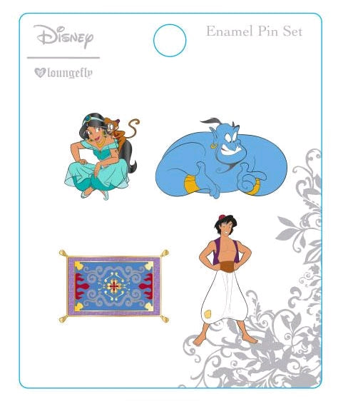 Loungefly Disney Aladdin Enamel Lapel Pin Set 4pk Enamel Pin Loungefly   