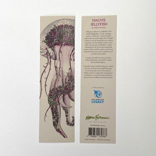 Marini Ferlazzo Bookmark - Mauve Jellyfish Stationery Marini Ferlazzo   
