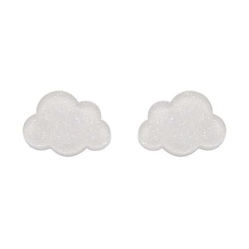 Erstwilder Essentials - Cloud Glitter Resin Stud Earrings - White Earrings Erstwilder   