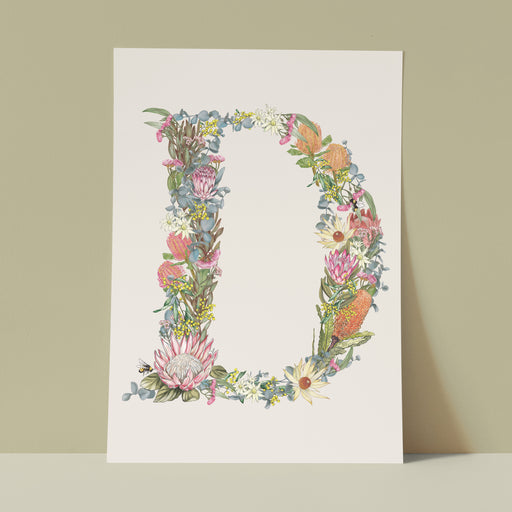 Lilly Perrott - Alphabet Botanitcal D Art Print Decor & Art Lilly Miranda Perrott   