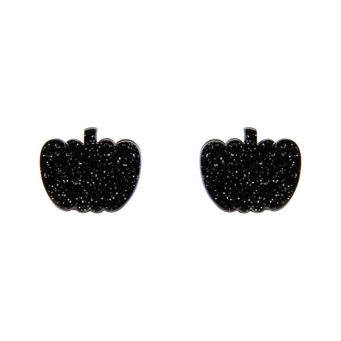 Erstwilder Essentials - Pumpkin Earrings - Black Glitter Uncommon Collective Store