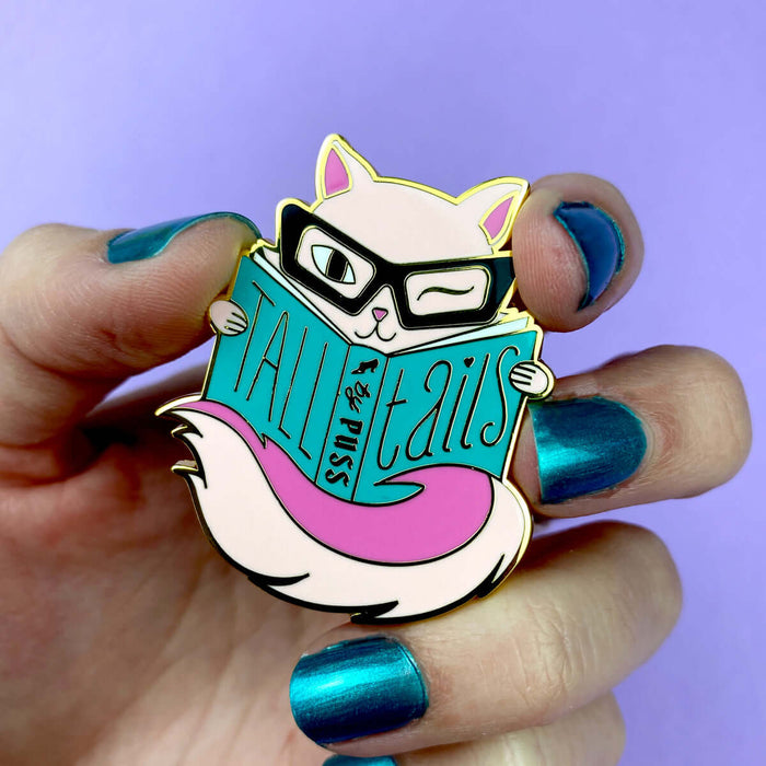 Erstwilder Enamel Pin - Tall Tails Enamel Pin - Pink Uncommon Collective Store