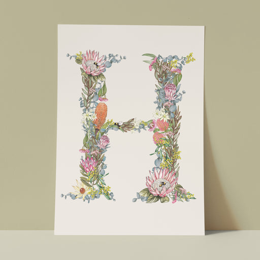Lilly Perrott - Alphabet Botanitcal H Art Print Decor & Art Lilly Miranda Perrott   