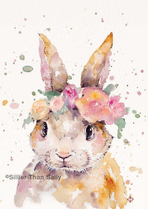 A4 Animal Art Print - Little Bunny Artwork Sillier Than Sally   