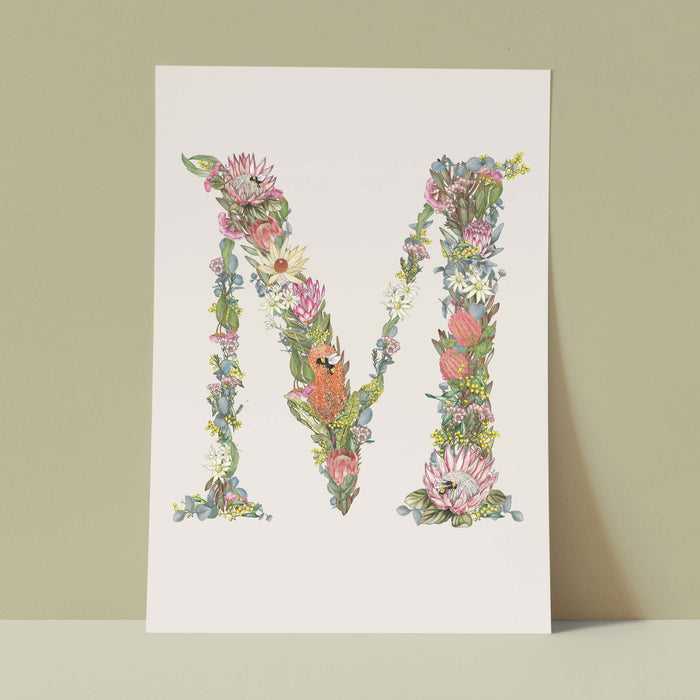 Art Print - Lilly Perrott - Alphabet Botanitcal M Decor & Art Lilly Miranda Perrott   