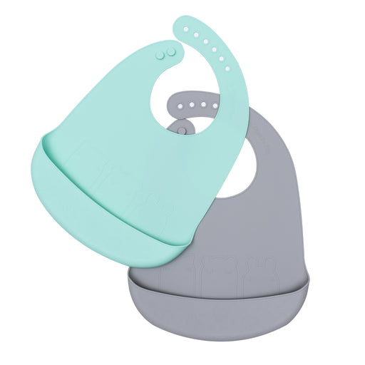 We Might Be Tiny Catchie Bibs - Mint + Grey Homewares We Might Be Tiny   