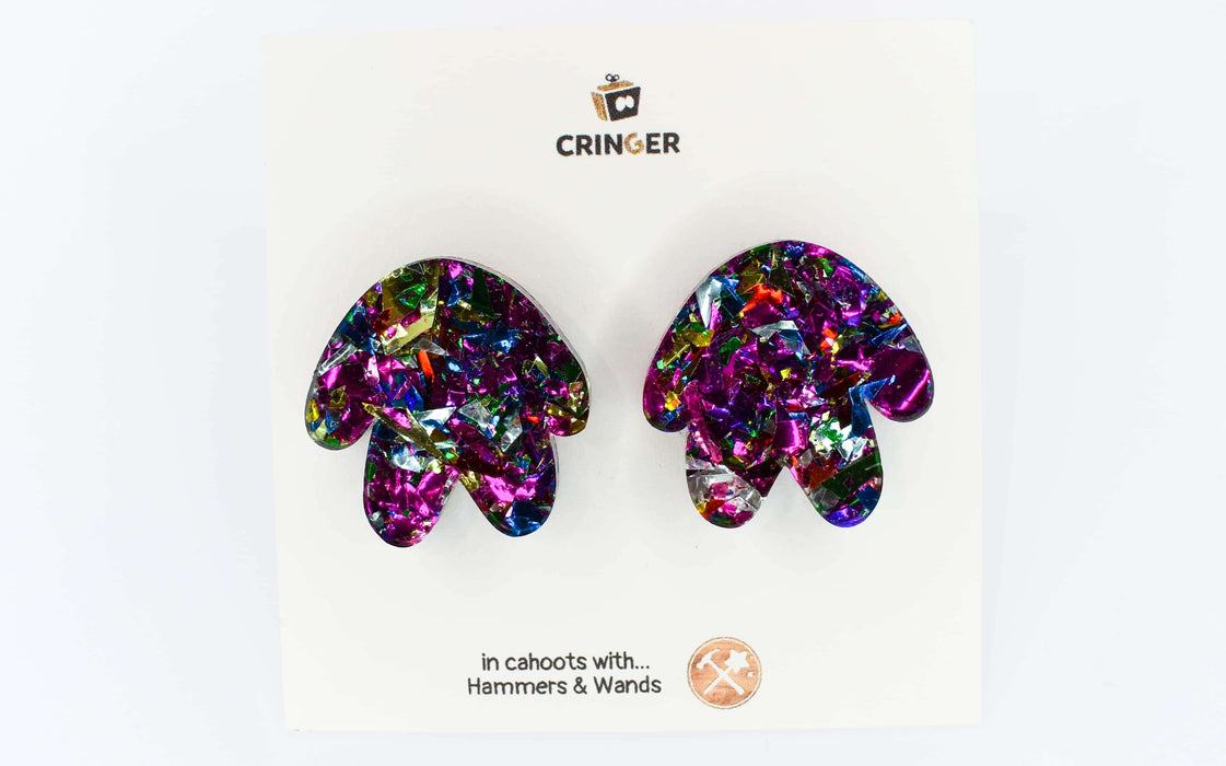 Cringer Lucky Charm Earring Studs - Choose Colour Earrings Cringer Purple  