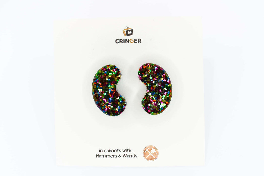 Cringer Bean Earring Studs - Choose Colour Earrings Cringer Party Time  