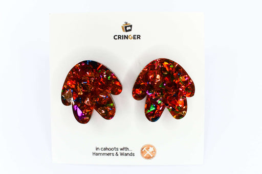 Cringer Lucky Charm Earring Studs - Choose Colour Earrings Cringer Red  