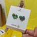 Cringer Heart Earring Studs - Choose Colour Earrings Cringer Yellow Glitz  