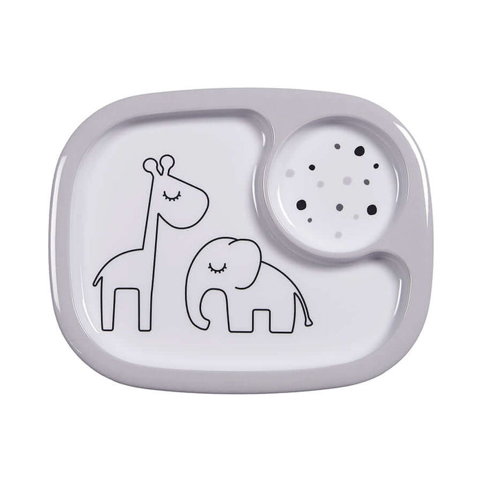 Done by Deer Mini Compartment Plate - Choose Colour Melamine Done By Deer Grey  