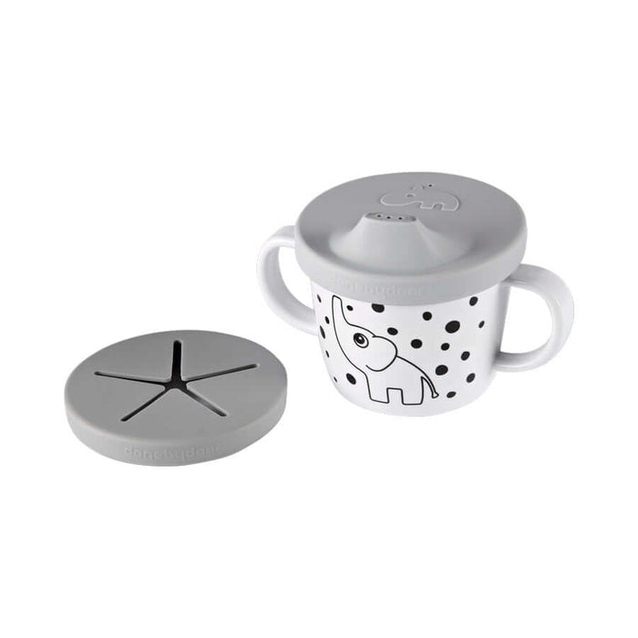 Done by Deer Spout Snack Cup - Choose Colour Melamine Done By Deer Grey  