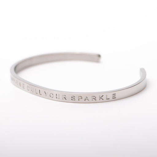 Silver Bangle Engraved - 'Don't Let Anyone Dull Your Sparkle' Bracelets Fierce One   
