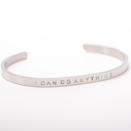 Silver Bangle Engraved - 'I Can Do Anything' Bracelets Fierce One   