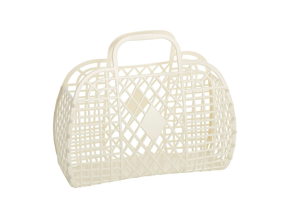 Sun Jellies Retro Small Basket - Choose Colour Handbag Sun Jellies Cream  