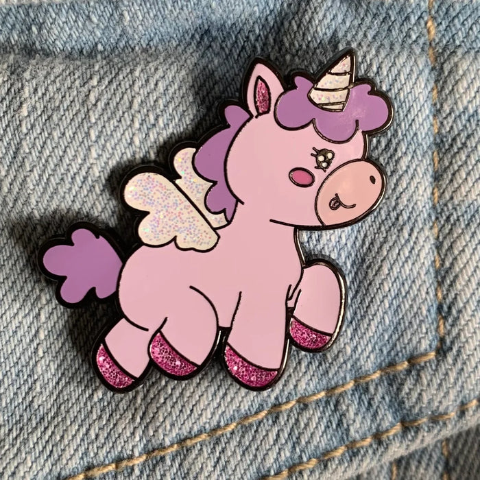 Emotional Support Buddy -  Unicorn Enamel Pin - Choose Your Colour Brooches & Lapel Pins Emotional Support Buddy Purple  